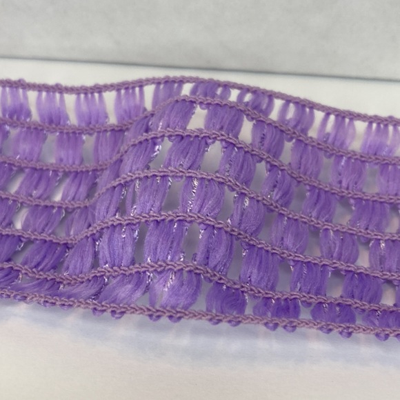 Light Purple Elastic Crochet Trim 1 3/4" 5 Yards Sewing Ribbon Crafts - Picture 6 of 9